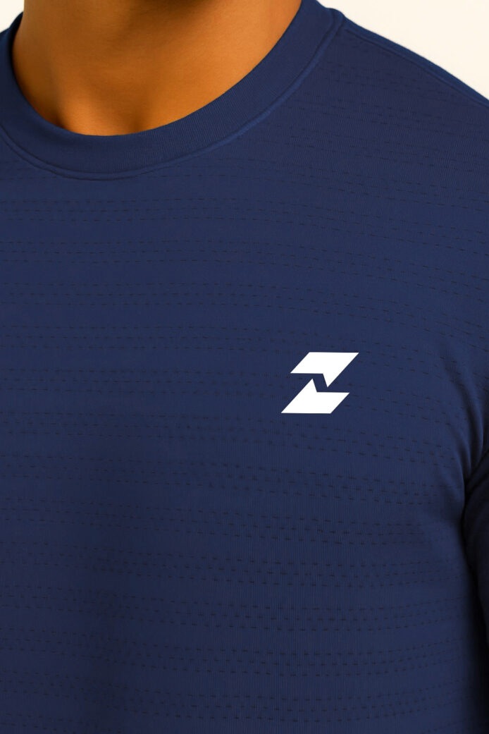 Zave Activewear Crew Tee Blue - Image 2