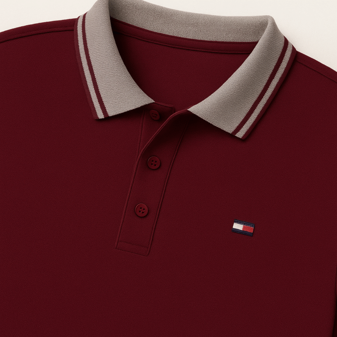 Maroon Slim Fit Polo Shirt - Image 3