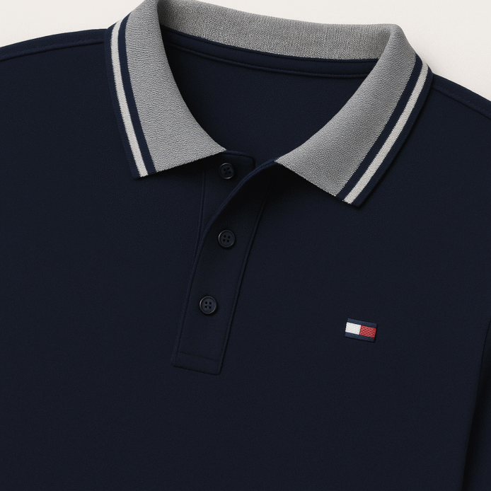 Navy Slim Fit Polo Shirt - Image 3