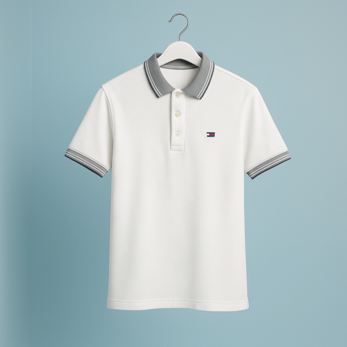 White Slim Fit Polo Shirt - Image 2
